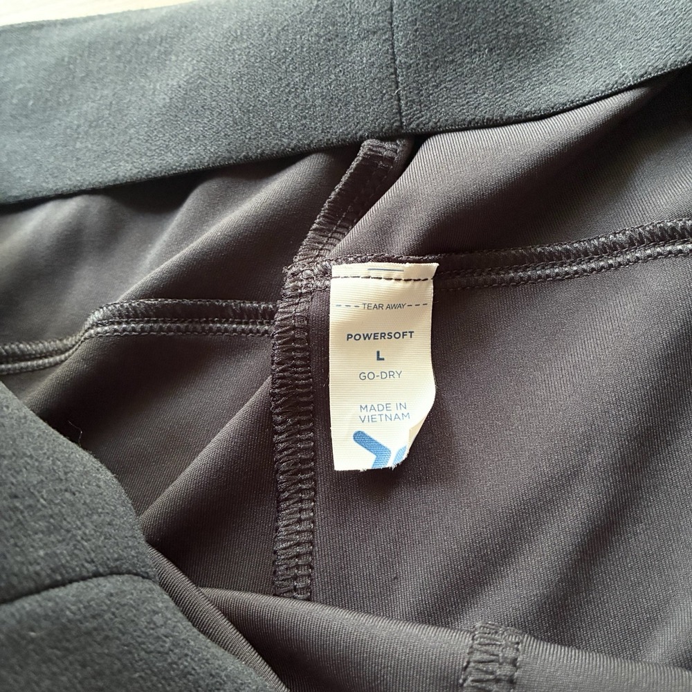 Old Navy High Waisted PowerSoft Wide Leg Pull On Black Pants Womens Large - Picture 4 of 5